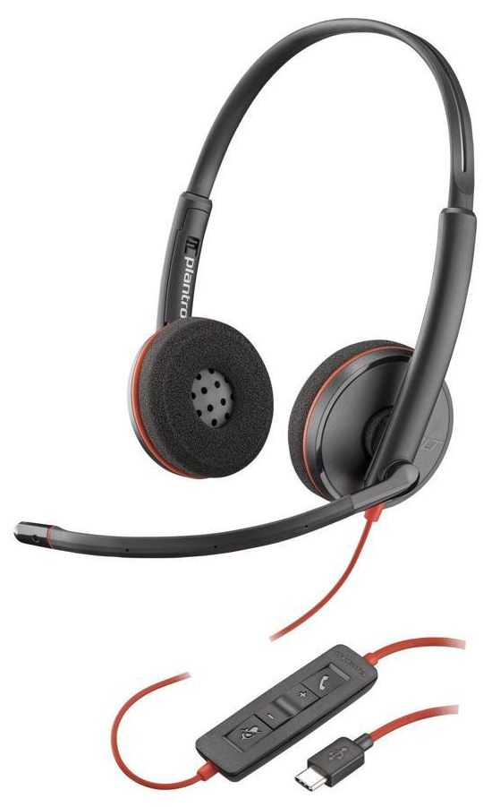 Poly Blackwire C3220 USB-C Wired Stereo Wired Headset - Black by Poly - Refurbished - Very Good condition - US$124.23