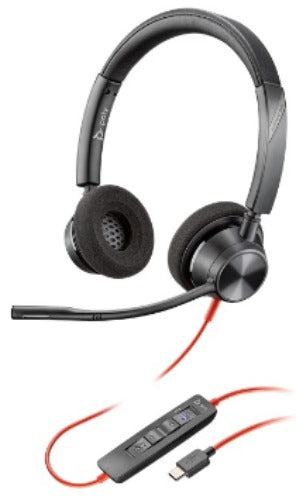 Poly com Blackwire 3320 USB-C (BW3320) Headphones - Black by Poly - Refurbished - Very Good condition - US$96.49