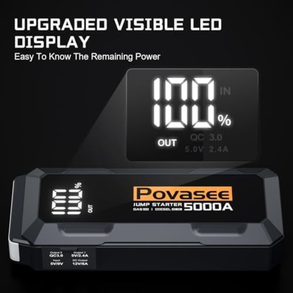 Povasee A40 5000mAh 2-Port Power Bank - Black by Povasee - Image 3