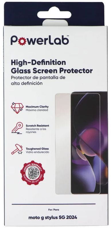 PowerLab Tempered Glass Screen Protector for Motorola Moto G Stylus 5G (2024) - Clear by PowerLab - Refurbished - Brand New condition - US$8.78
