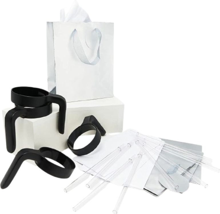 Primula Peak Tumbler Accessory Set with 8 Straws and 4 Handles - Black by Primula - Refurbished - Very Good condition - US$21.98