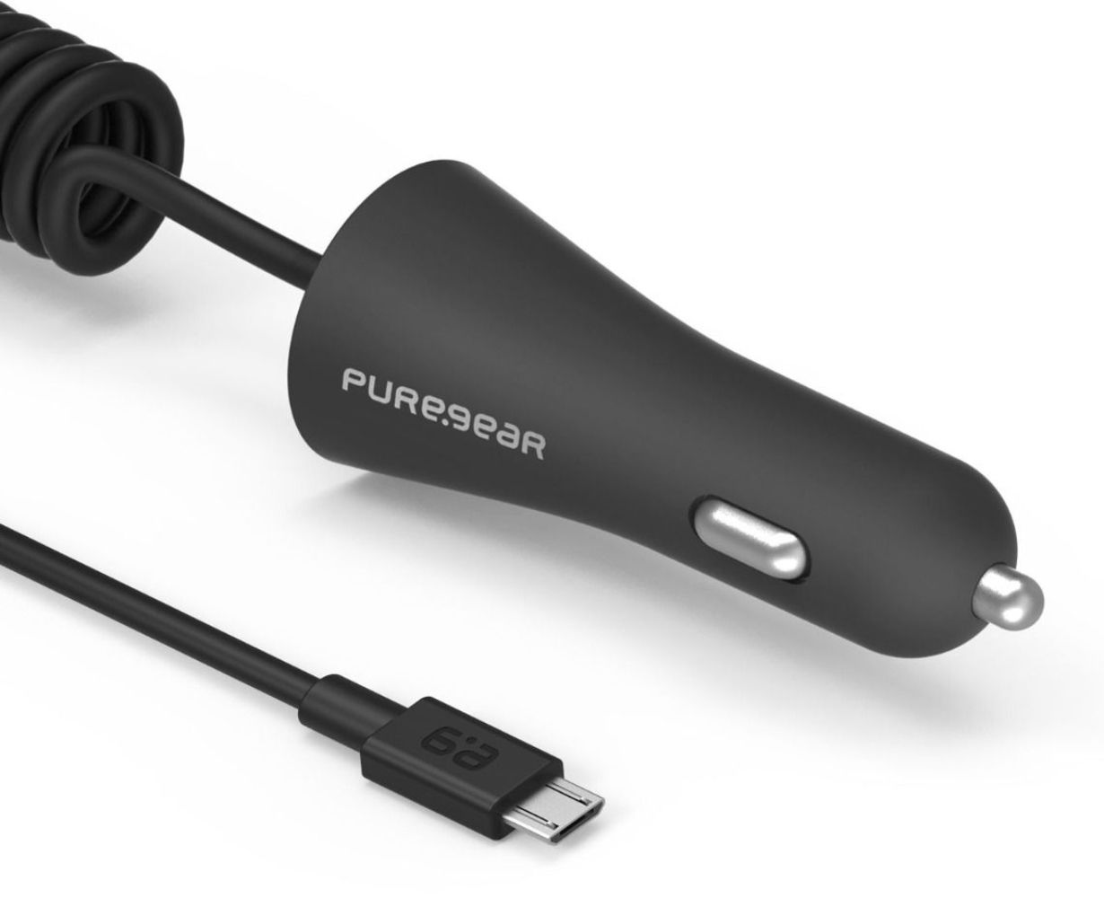 PureGear 12W Corded Micro-USB Car Charger (5.ft) (62804PG) - Black - Brand New by PureGear - Refurbished - Brand New condition - Image 2