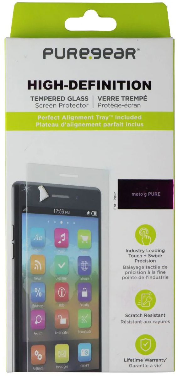 PureGear High-Definition Tempered Glass for Motorola Moto G Pure - Clear by PureGear - Refurbished - Brand New condition - US$8.78