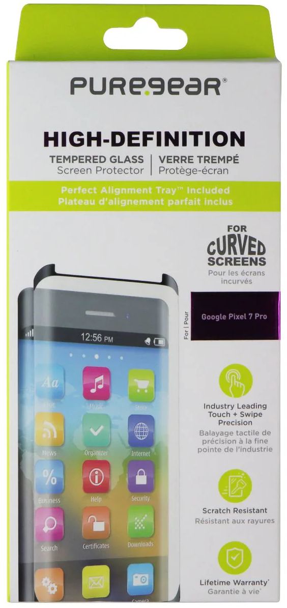 PureGear High-Definition Tempered Glass Screen Protector for Google Pixel 7 Pro - Clear by PureGear - Refurbished - Brand New condition - US$13.93