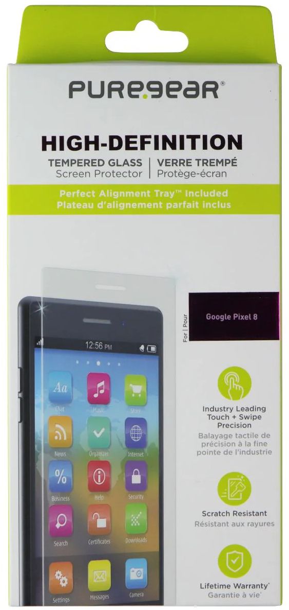 PureGear High-Definition Tempered Glass Screen Protector for Google Pixel 8 - Clear by PureGear - Refurbished - Brand New condition - US$18.01