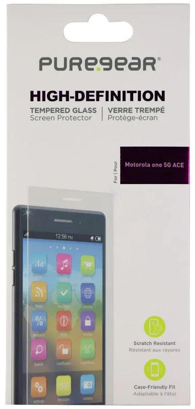 PureGear High-Definition Tempered Glass Screen Protector for Motorola One 5G Ace - Clear by PureGear - Refurbished - Brand New condition - US$8.78