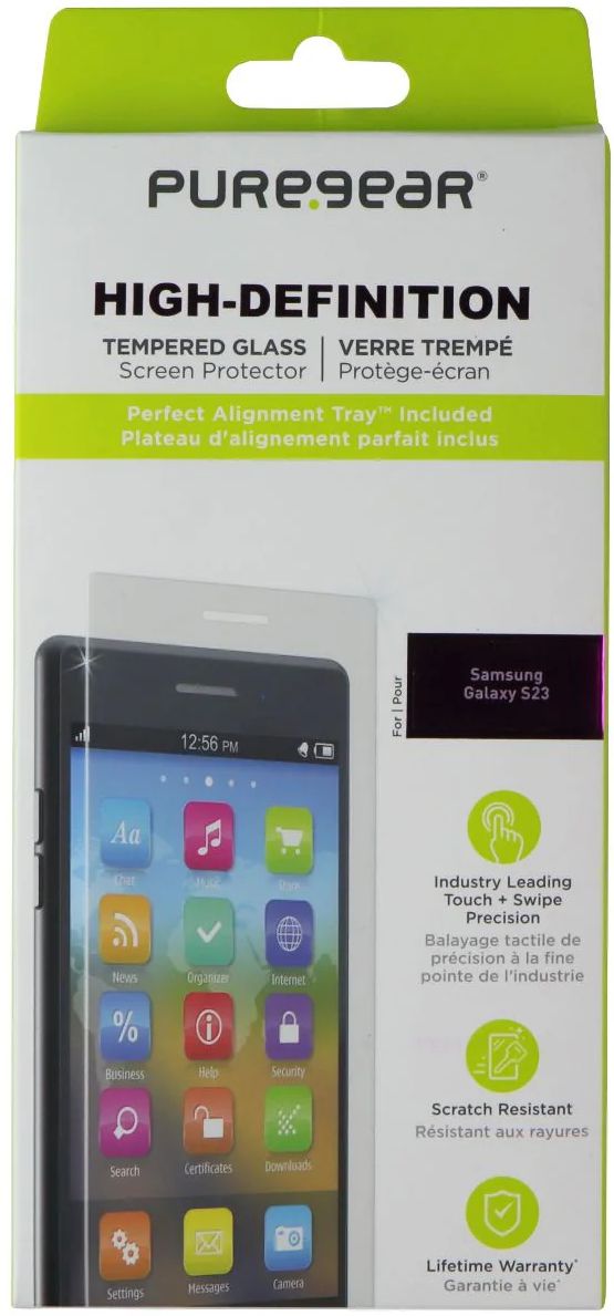PureGear High-Definition Tempered Glass Screen Protector for Samsung Galaxy S23 - Clear by PureGear - Refurbished - Brand New condition - US$21.17