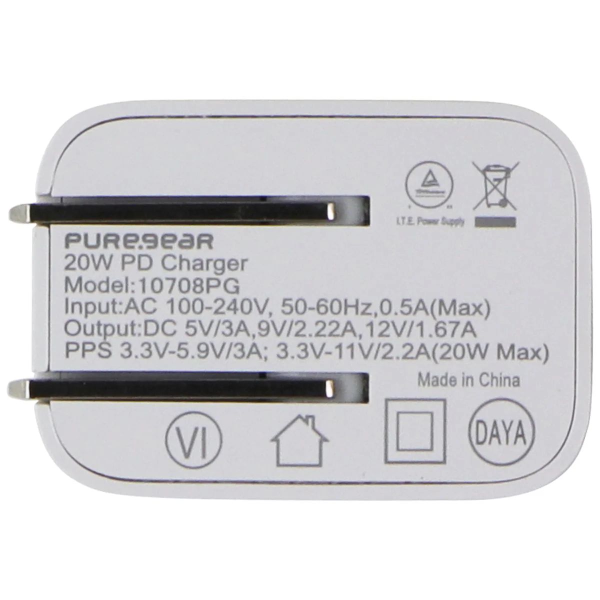 PureGear LightSpeed (20-Watt) USB-C Wall Charger Travel Adapter - White - Brand New by PureGear - Refurbished - Brand New condition - Image 4