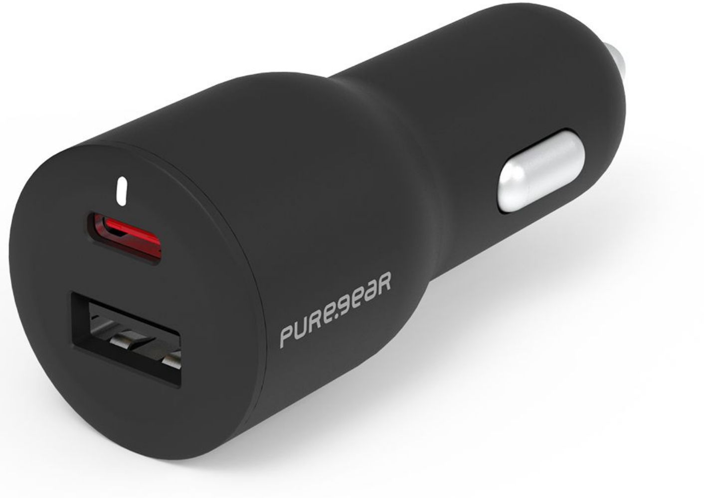 PureGear LightSpeed (42W) Dual Port USB-A + USB-C PD Car Charger - Black by PureGear - Refurbished - Brand New condition - US$12.68