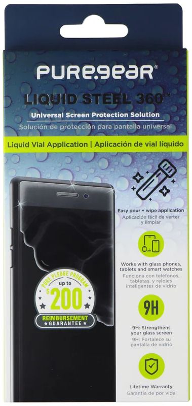 PureGear Liquid Steel 360 Universal Screen Protection Solution - Clear by PureGear - Refurbished - Brand New condition - US$14.42