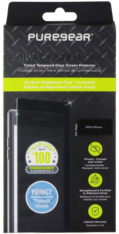PureGear Privacy Steel 360 Screen Protector for iPhone 16 - Privacy by PureGear - Image 2