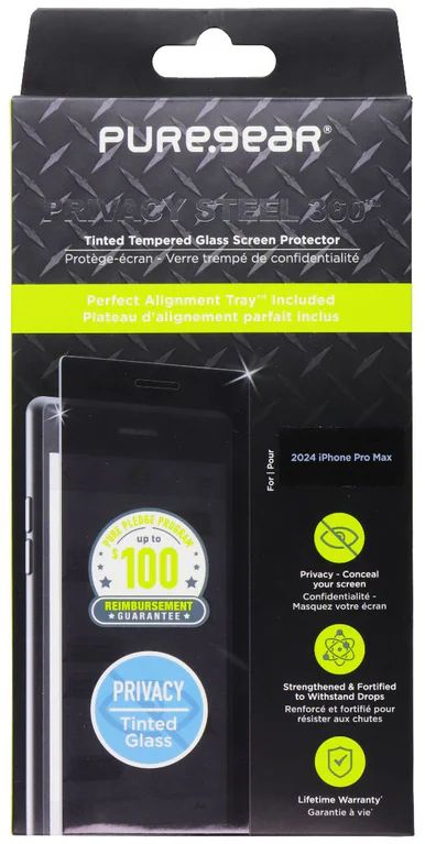PureGear Privacy Steel 360 Screen Protector for iPhone 16 Pro Max - Privacy by PureGear - Refurbished - Brand New condition - Image 2