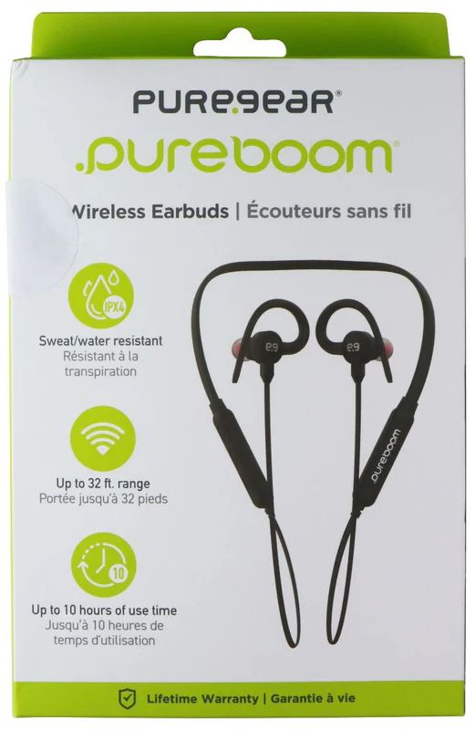 PureGear PureBoom Sport Wireless Earbuds with Built-in Mic - Black by PureGear - Image 2