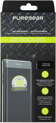 PureGear Steel 360 Antimicrobial Tempered Glass Screen Protector for Galaxy S22 - Clear by PureGear - Refurbished - Brand New condition - Image 3