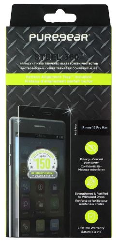 PureGear Steel 360 Privacy Glass Screen Protector for iPhone 13 Pro Max - Clear by PureGear - Refurbished - Brand New condition - US$11.38