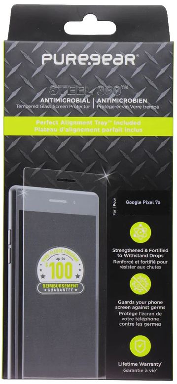 PureGear Steel 360 Screen Protector for Google Pixel 7a - Clear by PureGear - Refurbished - Brand New condition - US$13.93