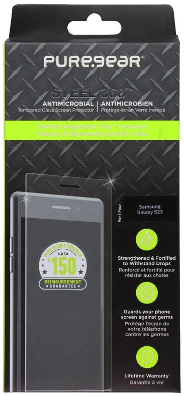 PureGear Steel 360 Screen Protector for Samsung Galaxy S23 - Clear by PureGear - Refurbished - Brand New condition - Image 3
