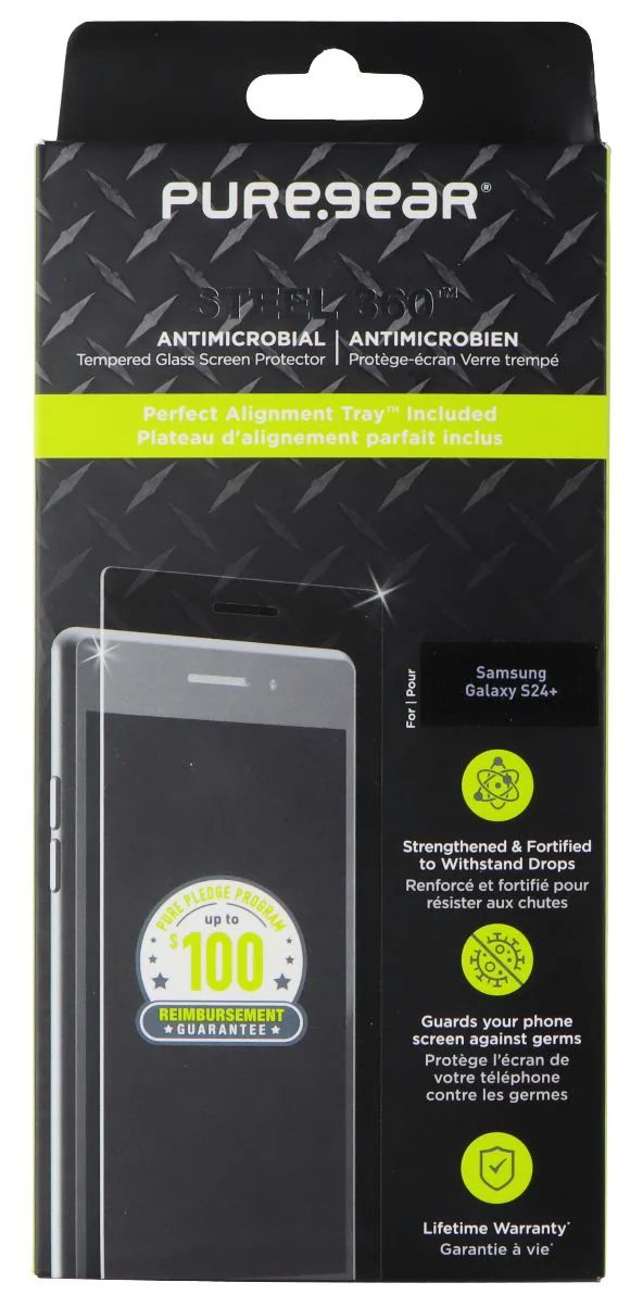PureGear Steel 360 Screen Protector for Samsung Galaxy S24+ - Clear by PureGear - Refurbished - Brand New condition - US$12.68