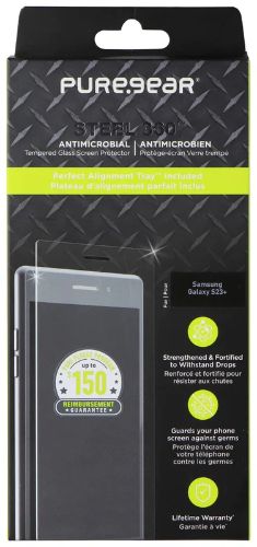 PureGear Steel 360 Tempered Glass Screen Protector for Galaxy S23+ - Clear by PureGear - Refurbished - Brand New condition - US$13.93