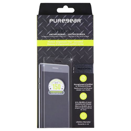 PureGear Steel 360 Tempered Glass Screen Protector for iPhone 12 Pro Max - Clear by PureGear - Refurbished - Brand New condition - US$10.37
