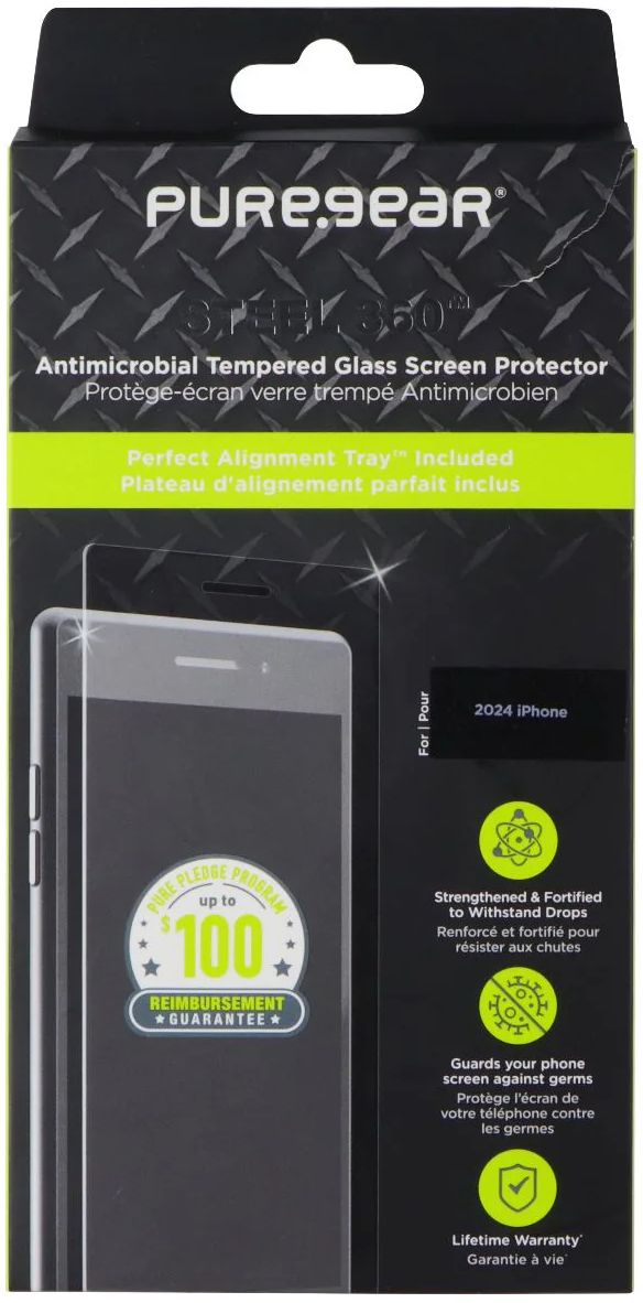 PureGear Steel 360 Tempered Glass Screen Protector for iPhone 16 - Clear by PureGear - Image 2