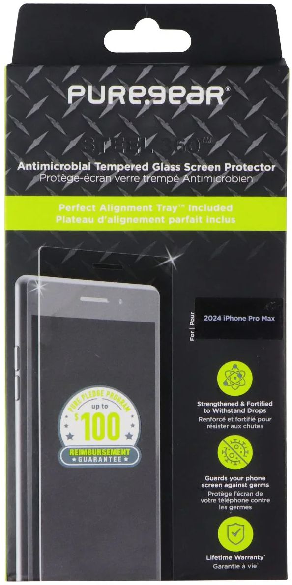 PureGear Steel 360 Tempered Glass Screen Protector for iPhone 16 Pro Max - Clear by PureGear - Image 2