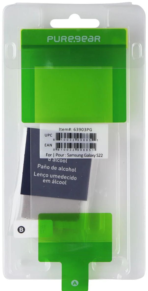 PureGear Tempered Glass for Samsung Galaxy S22 (63903PG) - Clear by PureGear - Refurbished - Brand New condition - US$8.78