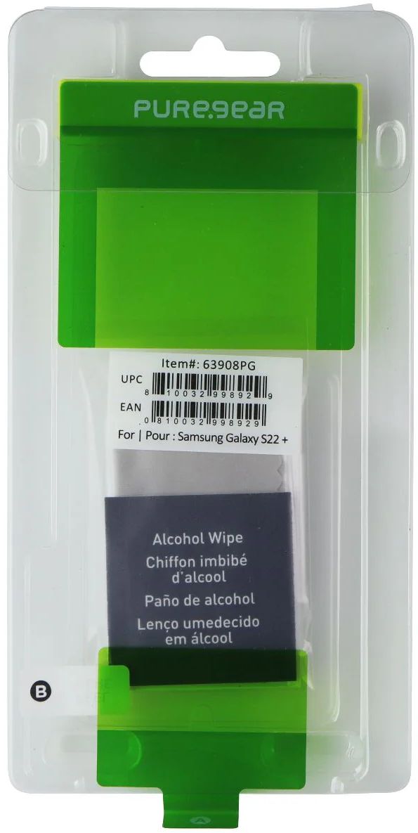 PureGear Tempered Glass for Samsung Galaxy S22+ (63908PG) - Clear by PureGear - Refurbished - Brand New condition - US$8.78