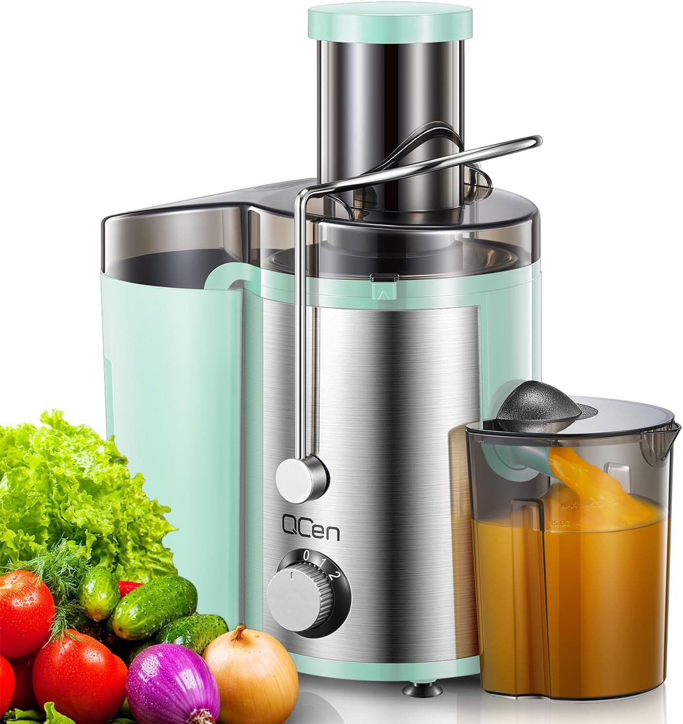 Qcen 800W Centrifugal Juicer Machine Extractor with 3" Feed Chute - Aqua by Qcen - Refurbished - Very Good condition - US$42.77