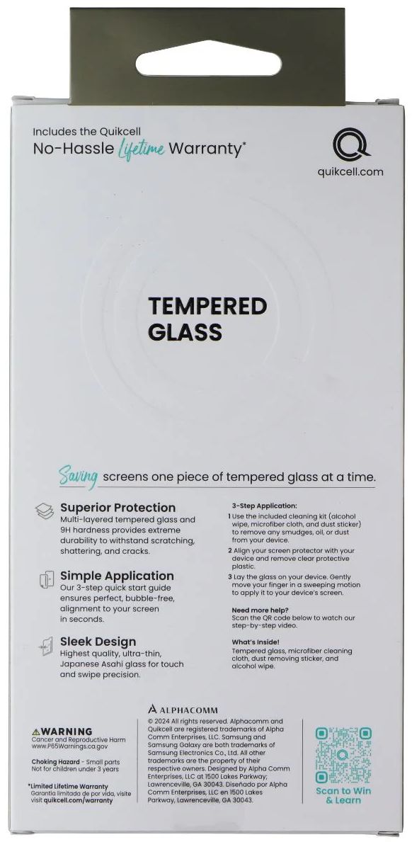 Quikcell Tempered Glass Screen Protector for Samsung Galaxy A15 5G - Clear by Quikcell - Refurbished - Brand New condition - Image 2