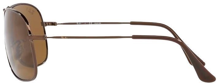 Ray-Ban Metal Aviator Sunglasses Frame RB3267 - Polished Brown/ Lenses Brown by Ray-Ban - Image 3