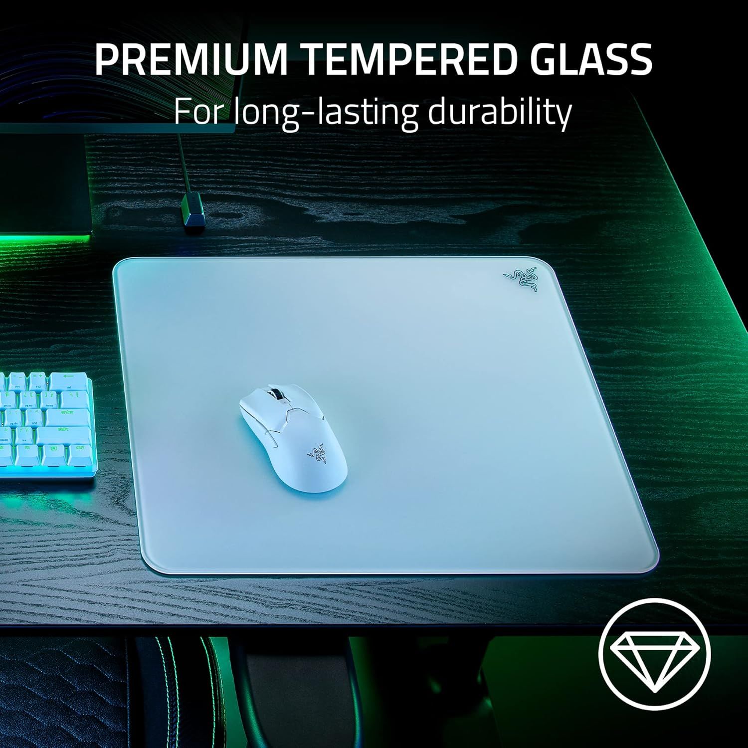 Razer Atlas Tempered Glass Gaming Mouse Mat - White by Razer - Image 3