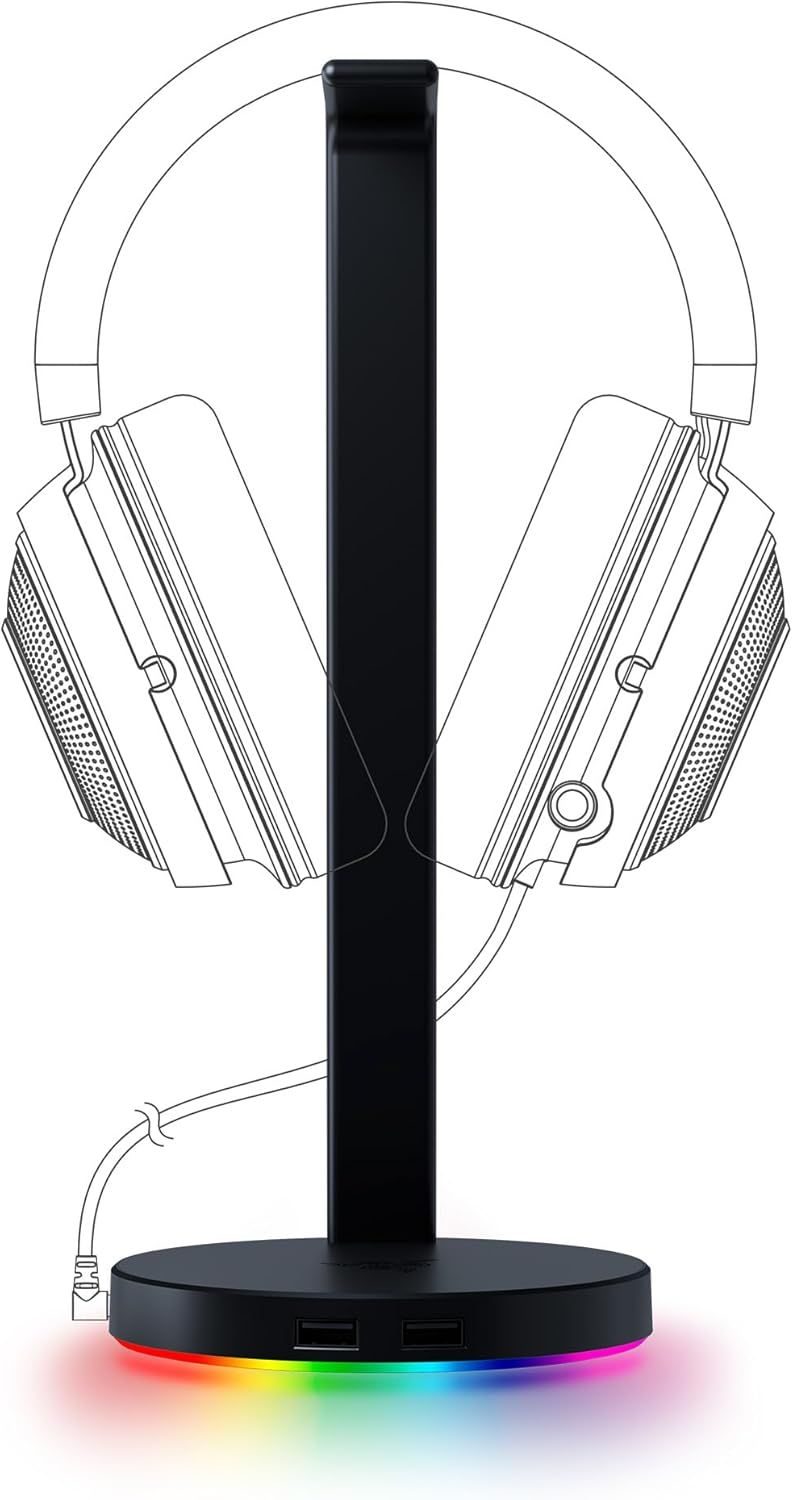Razer Base Station V2 Chroma Headset Stand USB Hub - Black by Razer - Image 8