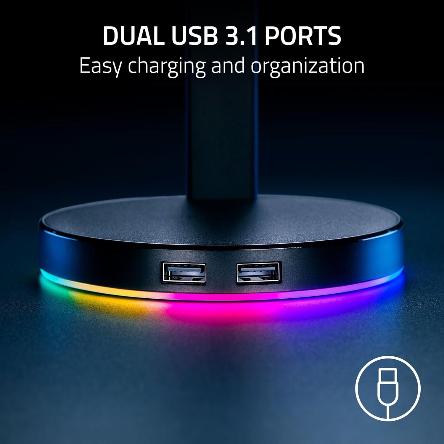 Razer Base Station V2 Chroma Headset Stand USB Hub - Black by Razer - Image 12