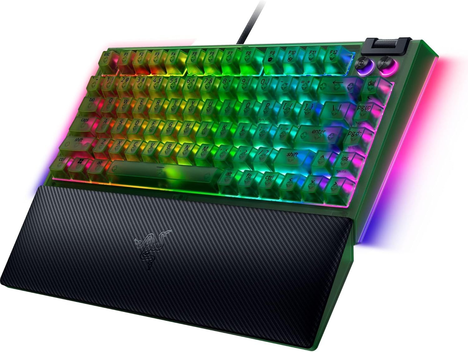 Razer BlackWidow V4 75% Hot-Swappable Mechanical Keyboard (Orange Switches) - Phantom Green by Razer - Refurbished - Very Good condition - Image 4