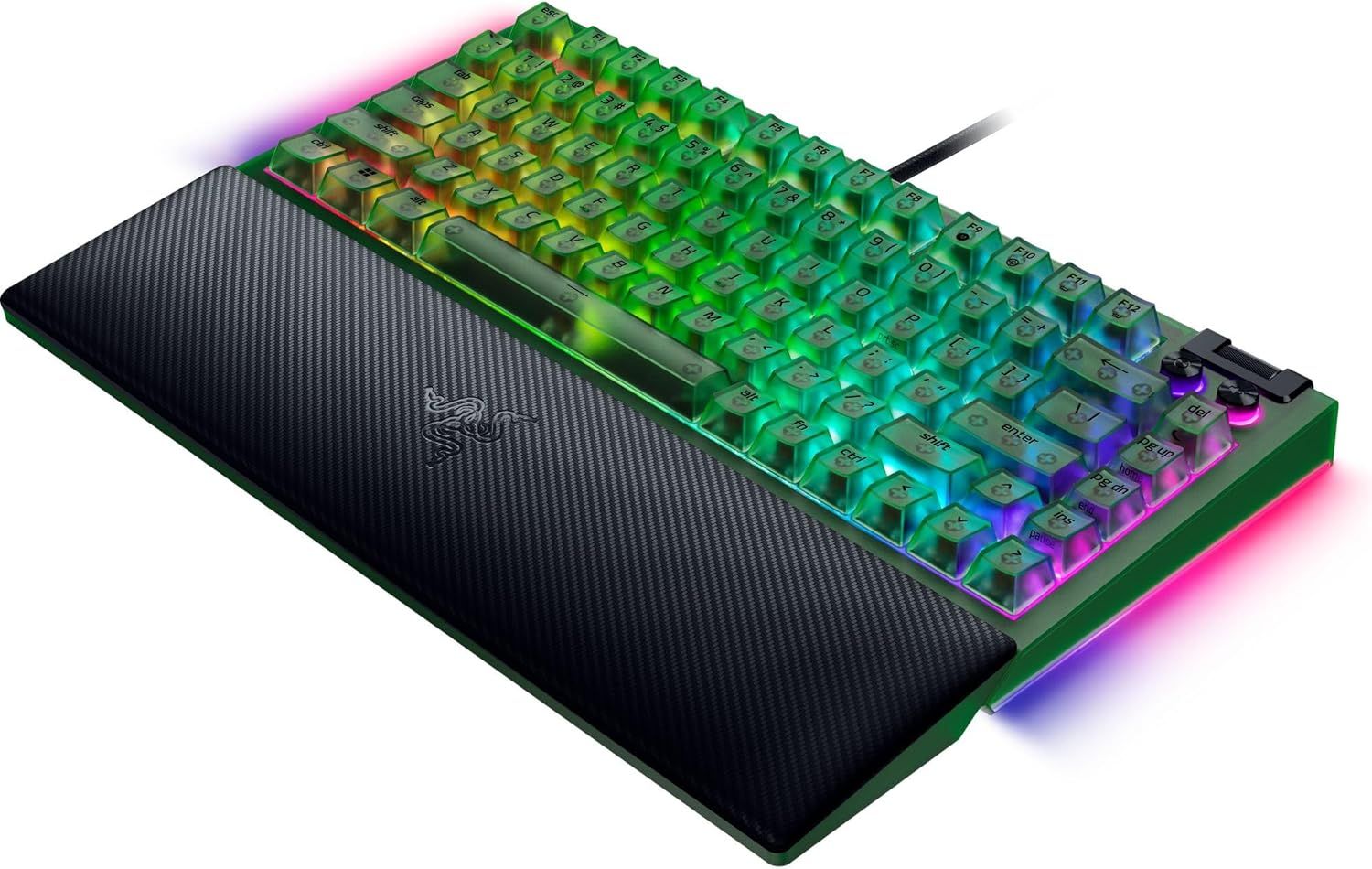 Razer BlackWidow V4 75% Hot-Swappable Mechanical Keyboard (Orange Switches) - Phantom Green by Razer - Refurbished - Very Good condition - Image 5