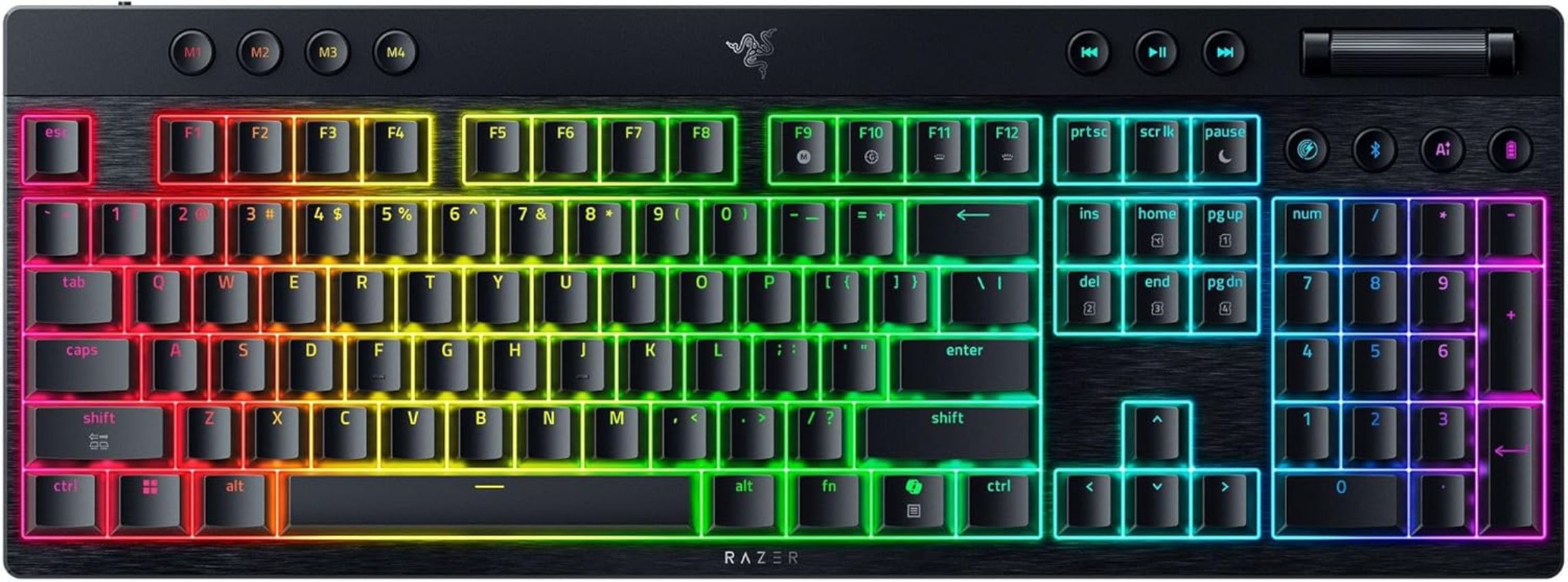 Razer BlackWidow V4 Low-Profile HyperSpeed Keyboard (Yellow Switches) - Black by Razer - Refurbished - Very Good condition - US$175.48