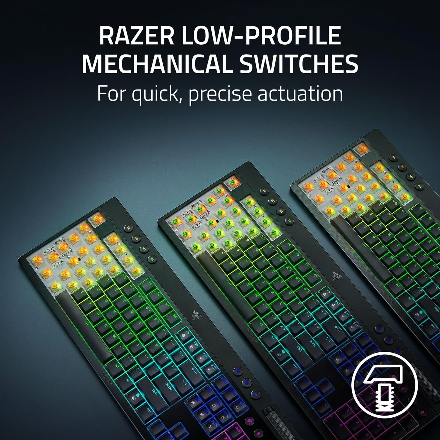 Razer BlackWidow V4 Low-Profile HyperSpeed Keyboard (Yellow Switches) - Black by Razer - Image 6