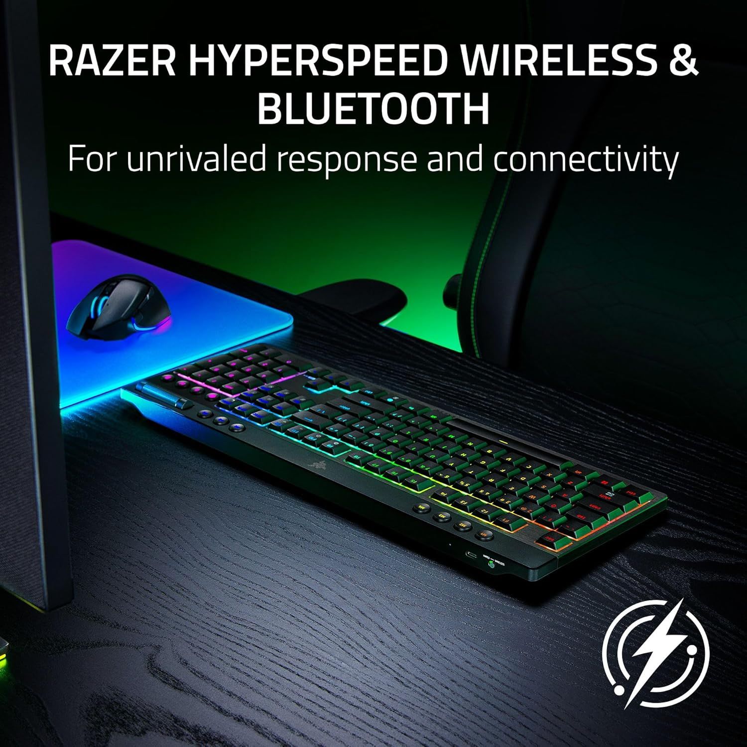 Razer BlackWidow V4 Low-Profile HyperSpeed Keyboard (Yellow Switches) - Black by Razer - Image 7