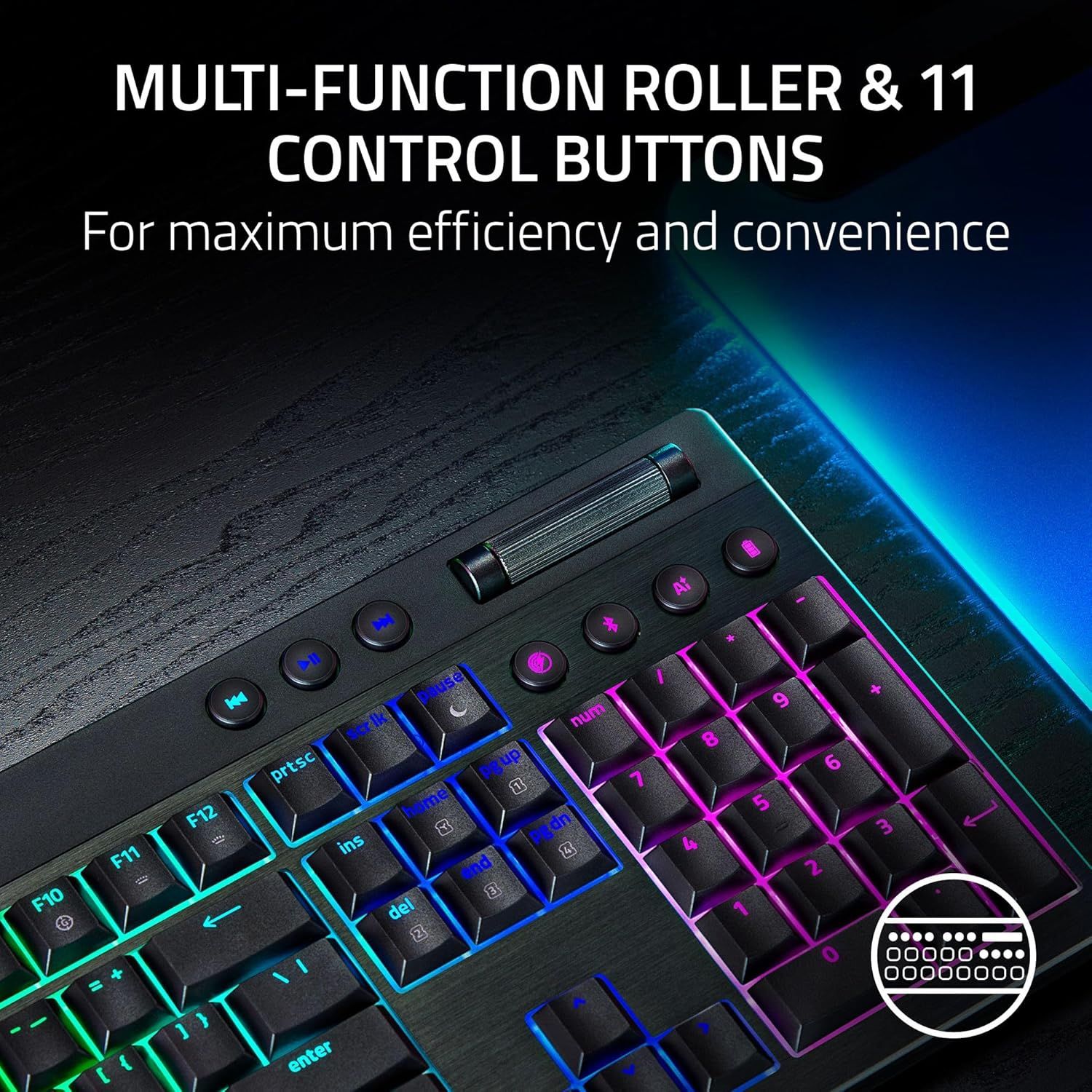 Razer BlackWidow V4 Low-Profile HyperSpeed Keyboard (Yellow Switches) - Black by Razer - Image 8