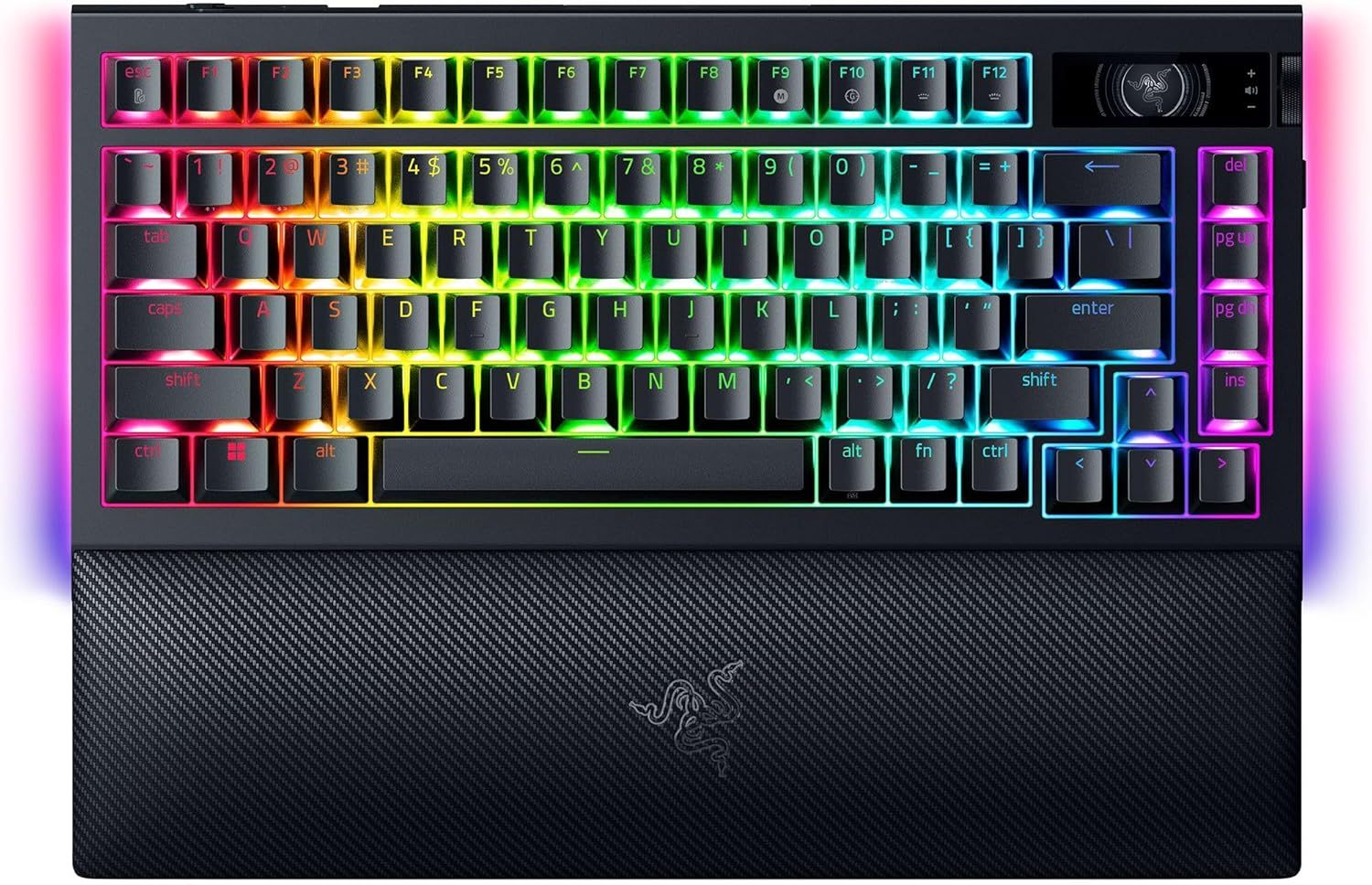 Razer BlackWidow V4 Pro 75% Wireless Hot-Swappable Mechanical Keyboard (Orange Switches) - Black by Razer - Refurbished - Very Good condition - US$223.48