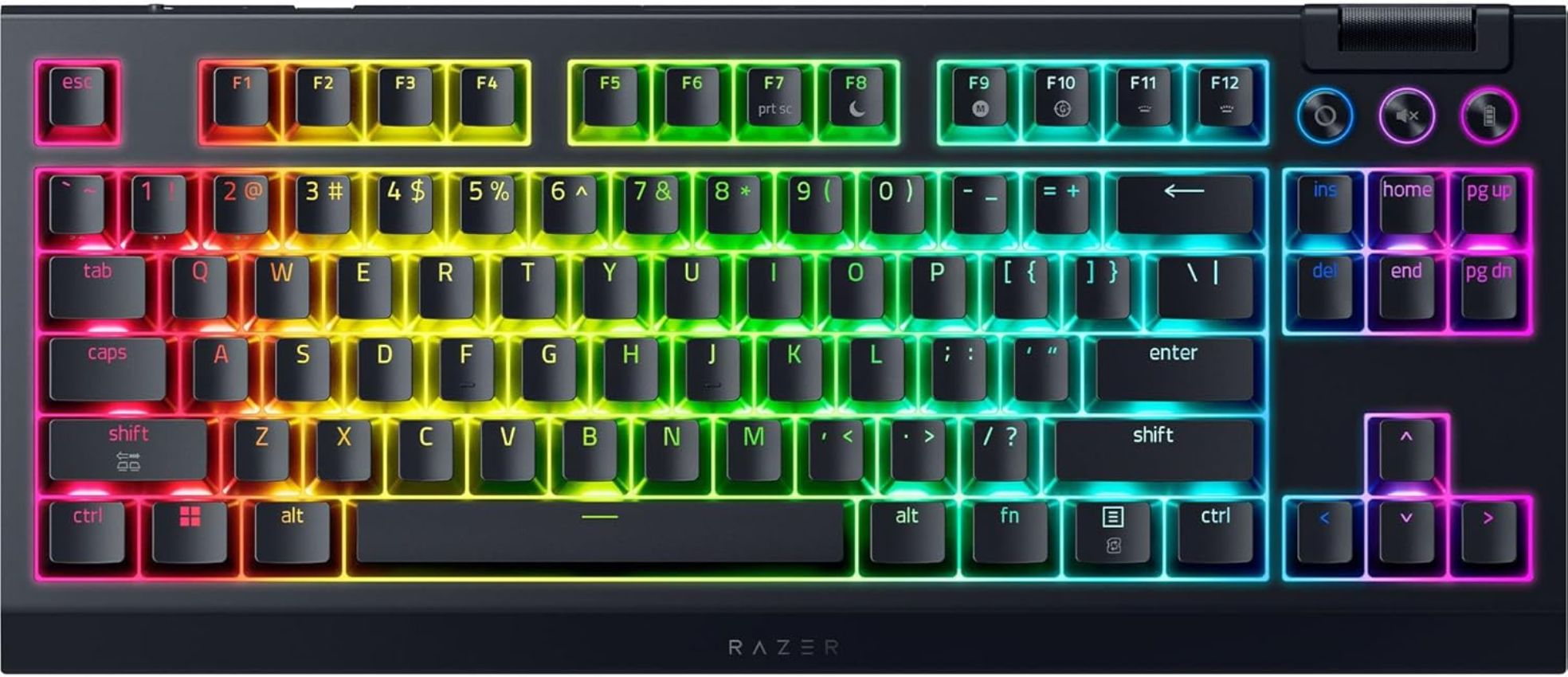 Razer BlackWidow V4 TKL Hyperspeed Keyboard (Green Switches) - Black by Razer - Refurbished - Very Good condition - US$151.98