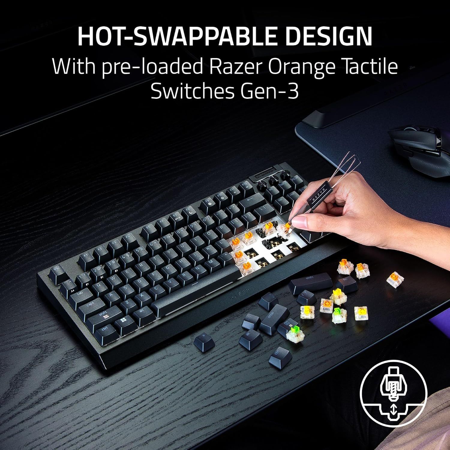 Razer BlackWidow V4 TKL Hyperspeed Keyboard (Green Switches) - Black by Razer - Image 6