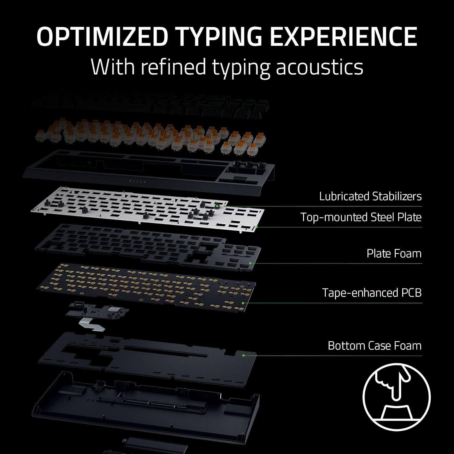 Razer BlackWidow V4 TKL Hyperspeed Keyboard (Green Switches) - Black by Razer - Image 7