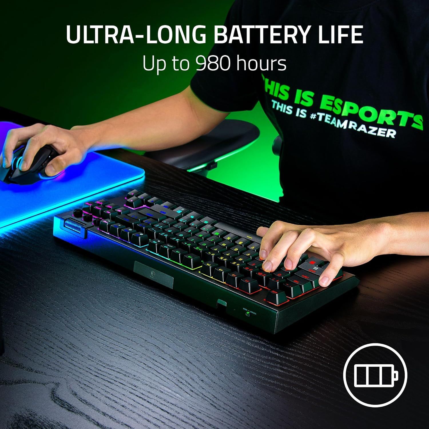 Razer BlackWidow V4 TKL Hyperspeed Keyboard (Green Switches) - Black by Razer - Image 9