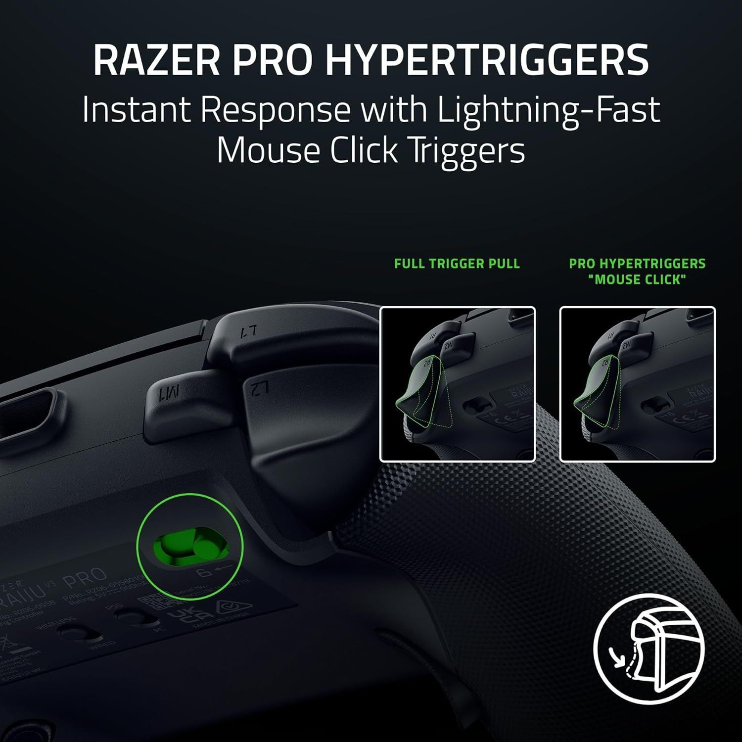 Razer Raiju V3 Pro Wireless Gaming Controller for PS5 - Esports Green Edition by Razer - Image 12