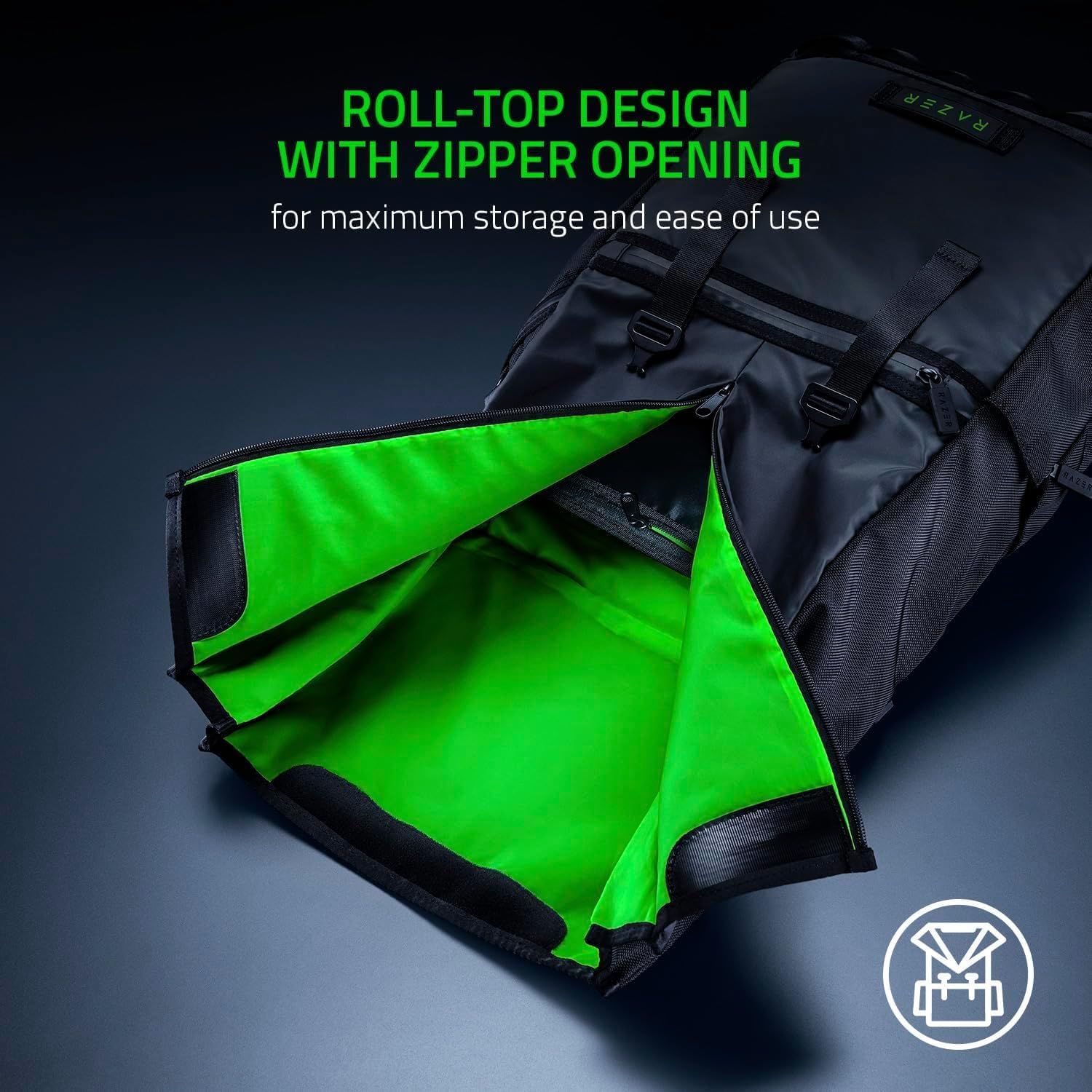 Razer Recon 15-inch Rolltop Backpack - Black by Razer - Image 5