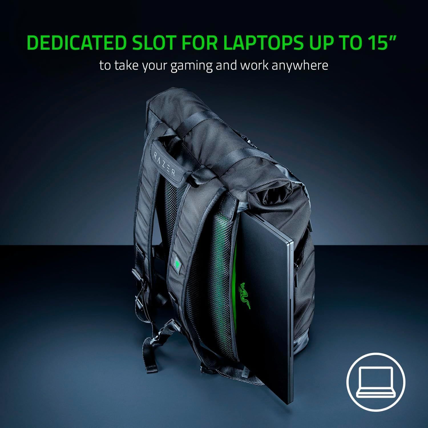 Razer Recon 15-inch Rolltop Backpack - Black by Razer - Image 7