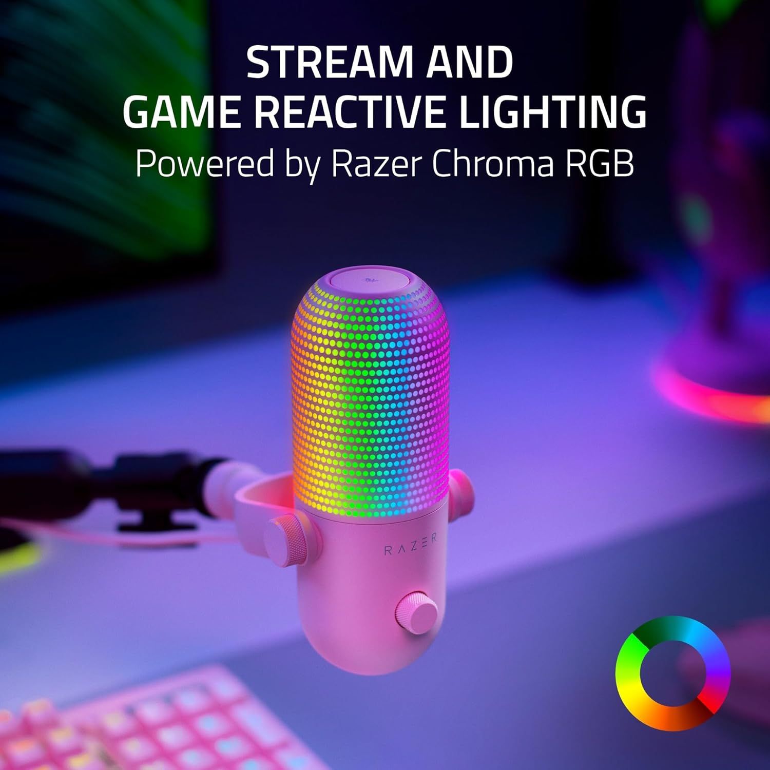 Razer Seiren V3 Chroma Condenser USB Microphone - Quartz Pink by Razer - Image 4
