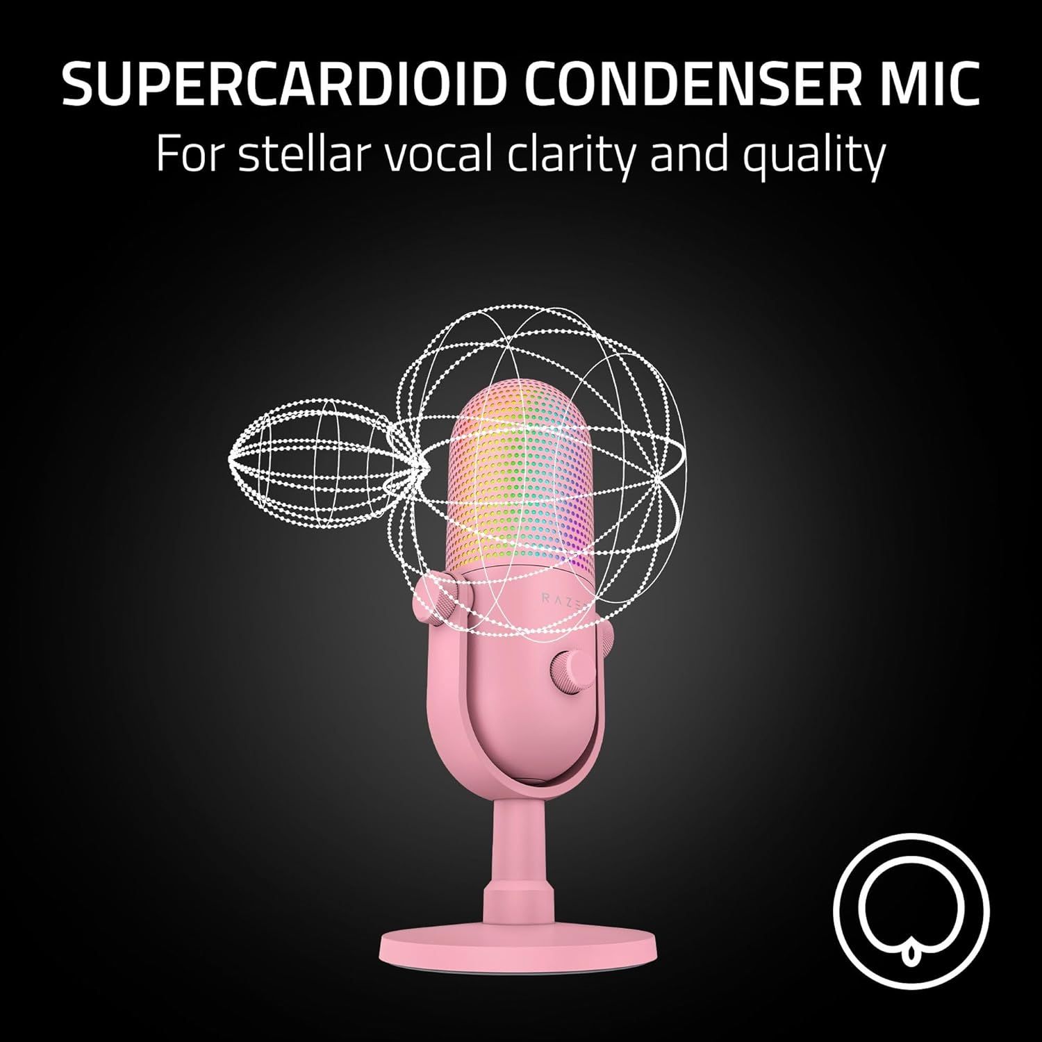 Razer Seiren V3 Chroma Condenser USB Microphone - Quartz Pink by Razer - Image 6